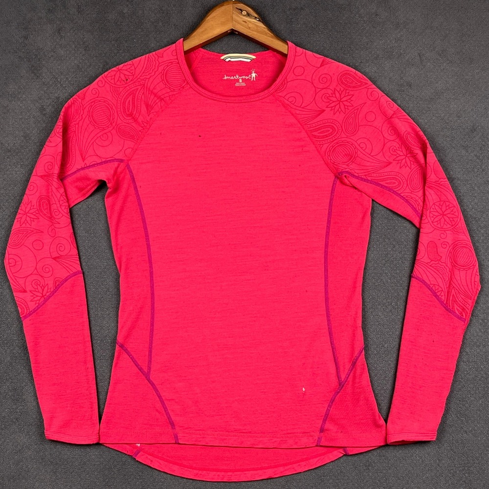 Smartwool Base Layer Top Womens Small Pink NTS Lightweight 195 Merino Wool SL303